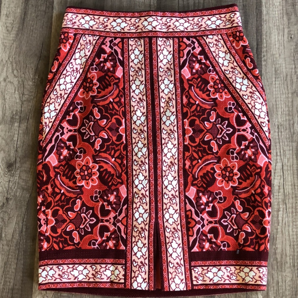 Ann Taylor LOFT Stained Glass Pencil Skirt NEW 0P - Picture 5 of 9